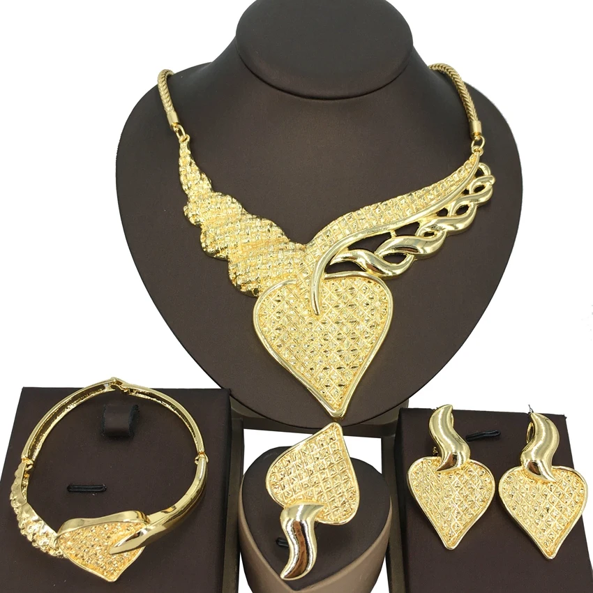 Gold Colour Jewelry 24k Plated Original Woman Necklace Pendant Earrings Bracelet Jewelry Set Trend Banquet Wedding Party
Gold Colour Jewelry 24k Plated Original Woman Necklace Pendant Earrings Bracelet Jewelry Set Trend Banquet Wedding Party