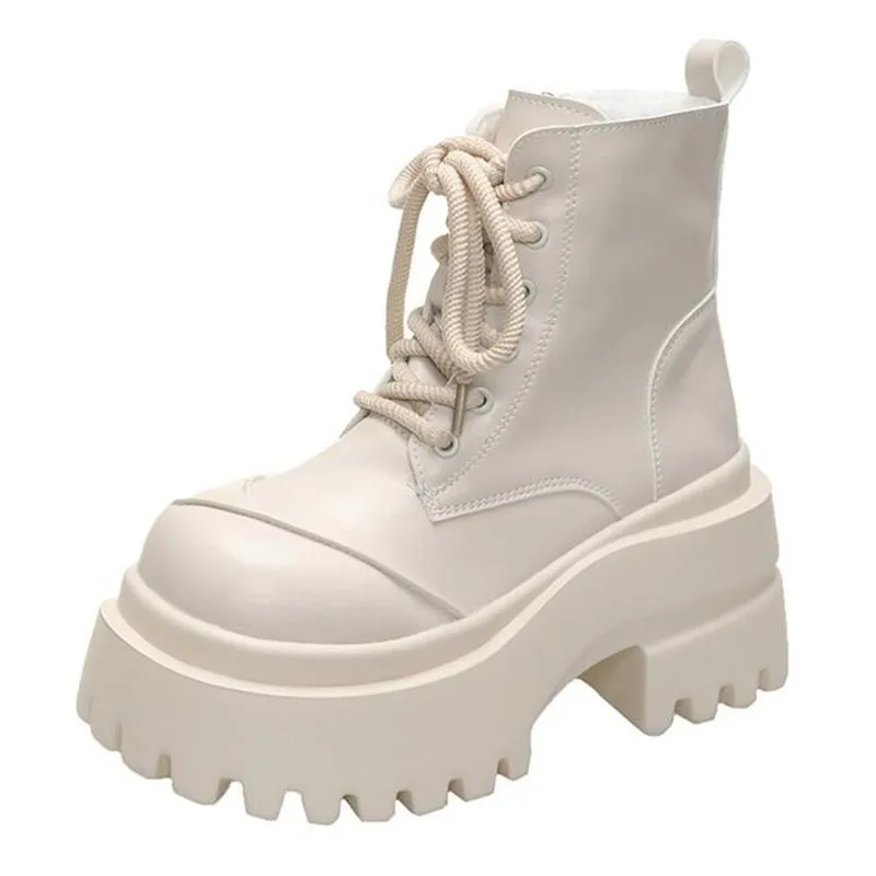 New Women High Platform Boots Gothic Leather Punk Shoes Female Ankle Short Combat Boots 9CM Wedge Heels Chunky Motorcycle Boots
New Women High Platform Boots Gothic Leather Punk Shoes Female Ankle Short Combat Boots 9CM Wedge Heels Chunky Motorcycle Boots