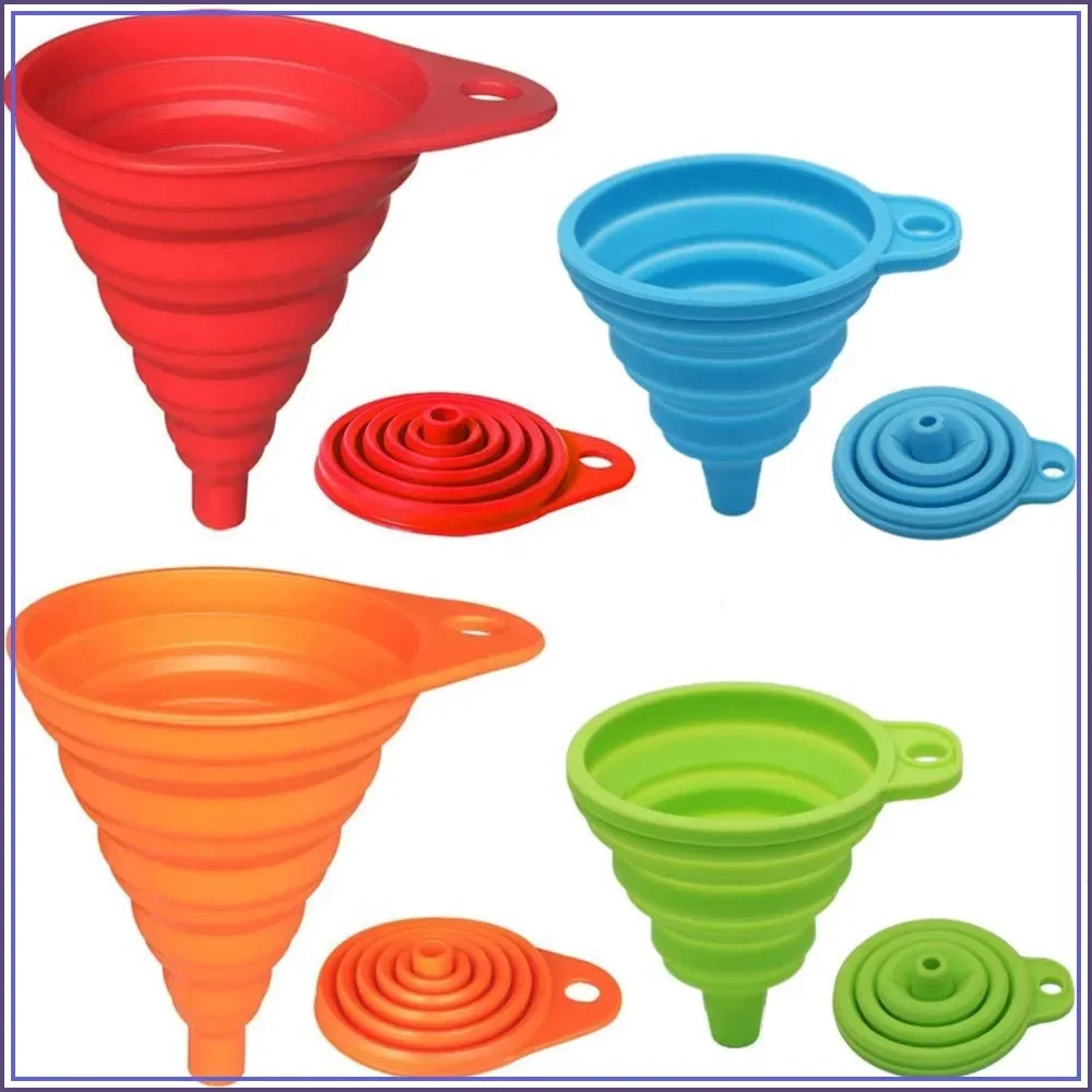 4-Pack Collapsible Silicone Funnels, Small & Large, Kitchen Gadgets for Liquid Transfer, Food Grade
4-Pack Collapsible Silicone Funnels, Small & Large, Kitchen Gadgets for Liquid Transfer, Food Grade