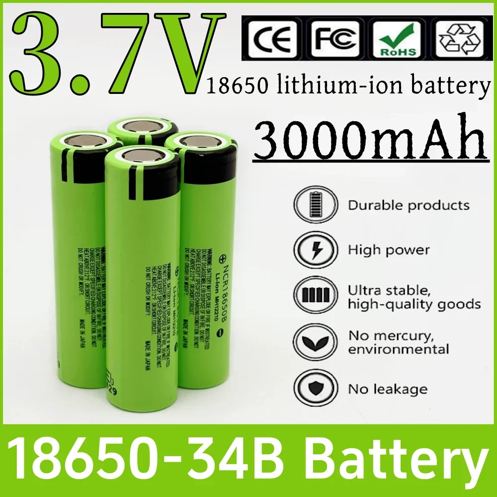 18650 34B 3.7V Rechargeable Battery 3000mAh Lithium-ion Battery Original 34B Suitable for fan flashlight remote control
18650 34B 3.7V Rechargeable Battery 3000mAh Lithium-ion Battery Original 34B Suitable for fan flashlight remote control