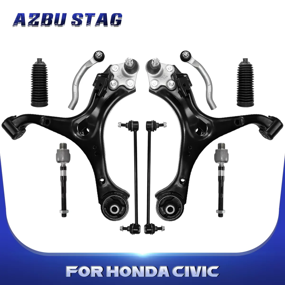 AzbuStag 10Pcs Front Lower Control Arm Left Right Sway Bar Link Tie Rod Ball Joint Suspension Kit for Honda Civic 2013 2014 2015
AzbuStag 10Pcs Front Lower Control Arm Left Right Sway Bar Link Tie Rod Ball Joint Suspension Kit for Honda Civic 2013 2014 2015
