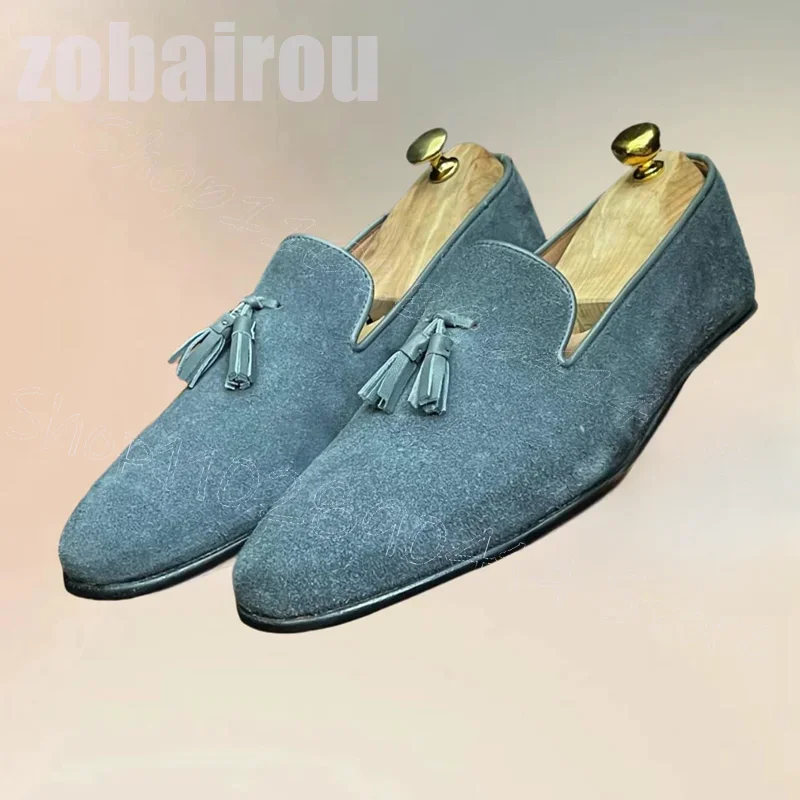 Sky Blue Tassels Design Suede Low Top Loafers Fashion Slip On Men Shoes Luxurious Handmade Party Banquet Dating Men Casual Shoes
Sky Blue Tassels Design Suede Low Top Loafers Fashion Slip On Men Shoes Luxurious Handmade Party Banquet Dating Men Casual Shoes