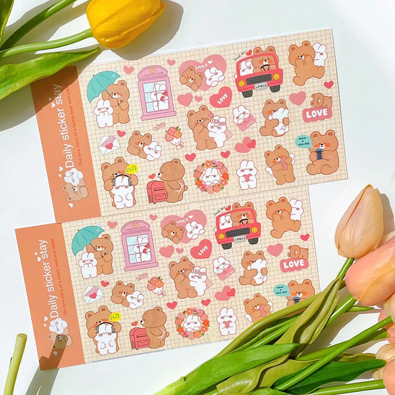 Korean Import Original BONITO Kawaii Rabbit Bear Happy Couple Paper Stickers Scrapbooking Diy Journal Stationery Sticker Gift
Korean Import Original BONITO Kawaii Rabbit Bear Happy Couple Paper Stickers Scrapbooking Diy Journal Stationery Sticker Gift