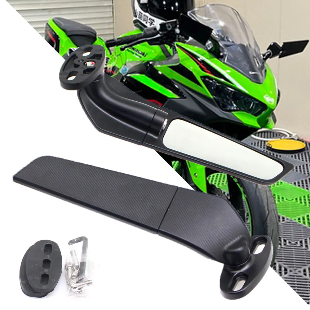 Modified Motorcycle Rearview Mirrors Wind Wing Adjustable Rotating Side Mirrors For KAWASAKI NINJA 250 300 400 650 H2 sports car
Modified Motorcycle Rearview Mirrors Wind Wing Adjustable Rotating Side Mirrors For KAWASAKI NINJA 250 300 400 650 H2 sports car