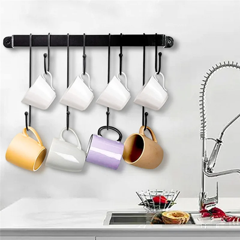 ABKM Coffee Mug Holder for Wall: 17-Inch Black Coffee Bar Cup Hanger Hooks - Hanging Coffee Cup Rack Storage Organizer 2Pcs
ABKM Coffee Mug Holder for Wall: 17-Inch Black Coffee Bar Cup Hanger Hooks - Hanging Coffee Cup Rack Storage Organizer 2Pcs