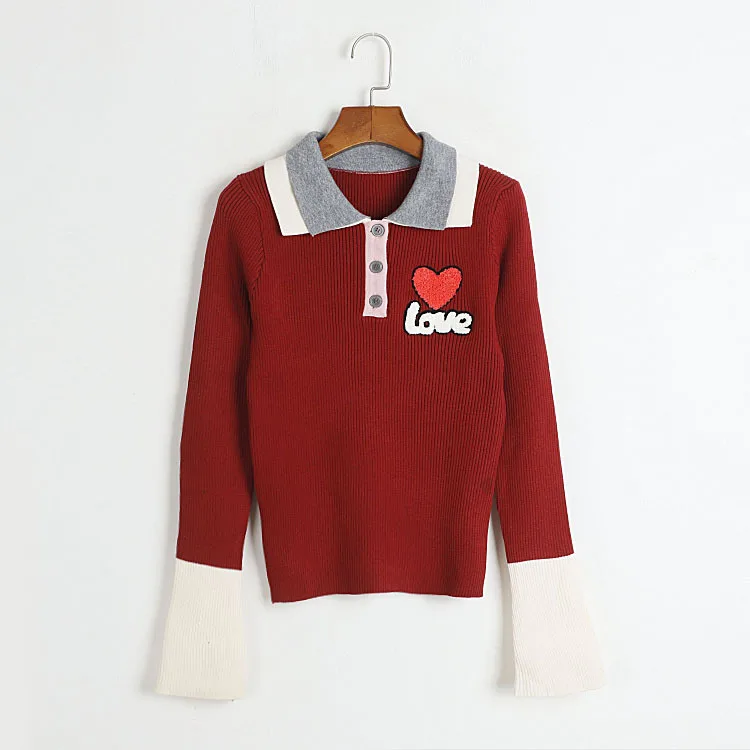 2024 Spring Autumn Women Sweater Lapel Neck Long Sleeve Cardigan Red Black White
2024 Spring Autumn Women Sweater Lapel Neck Long Sleeve Cardigan Red Black White
