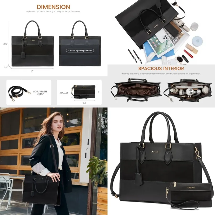 LOVEVOOK Laptop Tote Bag for Women, Work Totes Business Office Computer Briefcase with Clutch Purse
LOVEVOOK Laptop Tote Bag for Women, Work Totes Business Office Computer Briefcase with Clutch Purse