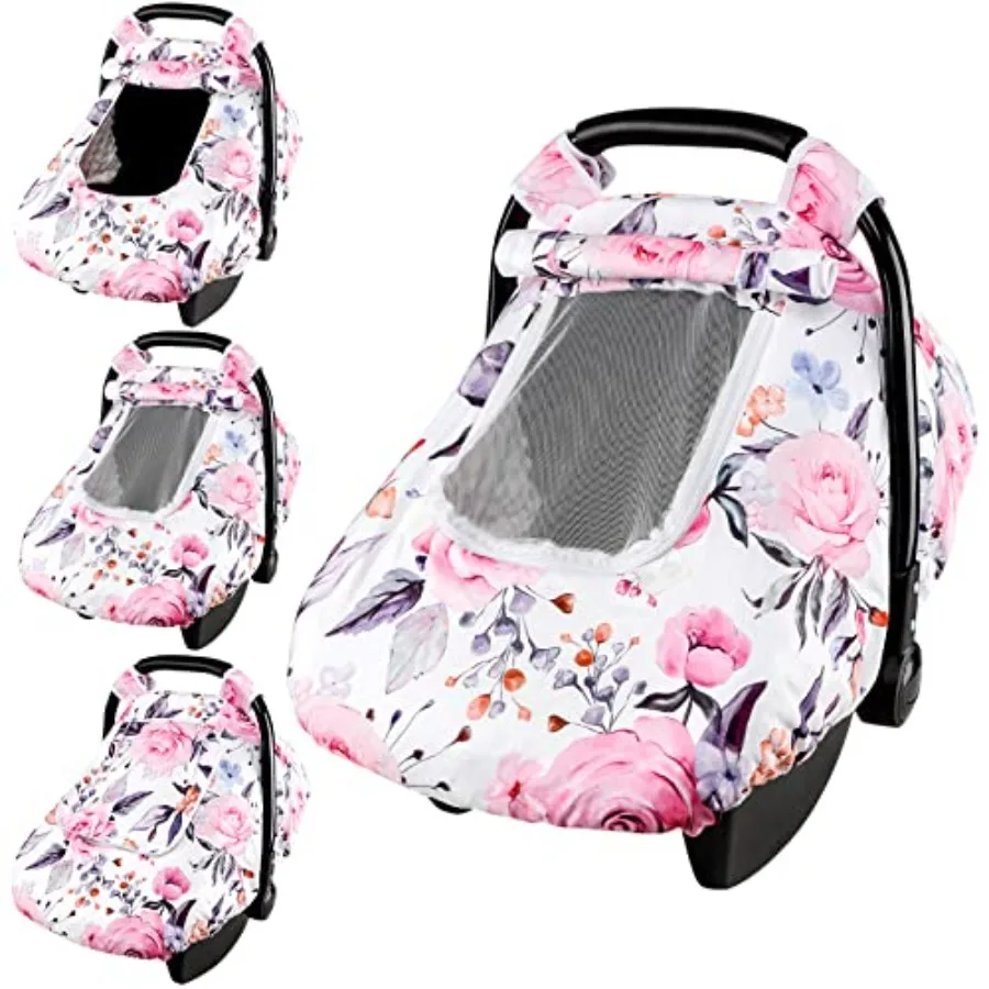Floral Baby Carseat Cover Girls, Infant Car Seat Covers Canopy for Newborn with 2 Layers Windows of Breathable Mesh/Fabric, Lig
Floral Baby Carseat Cover Girls, Infant Car Seat Covers Canopy for Newborn with 2 Layers Windows of Breathable Mesh/Fabric, Lig