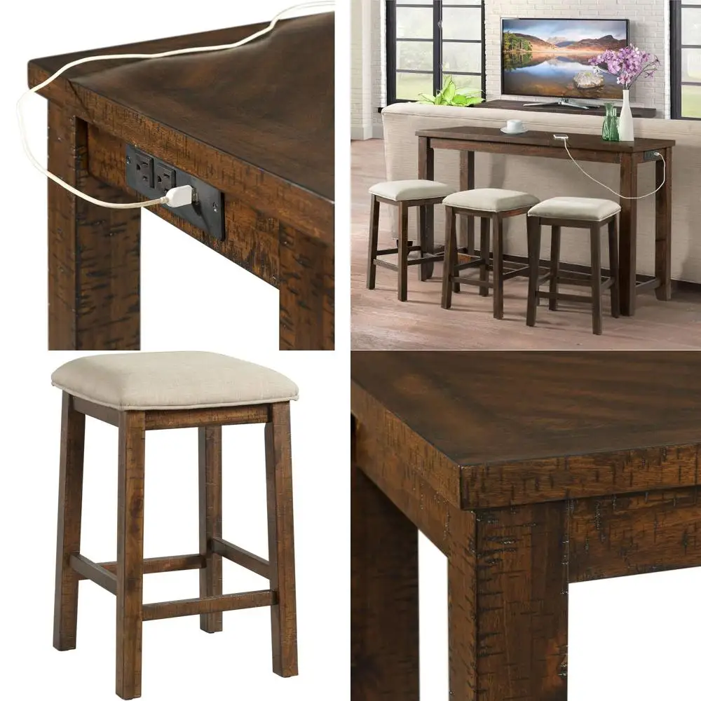 urnishings Multipose Home Kitchen Dining Nook Bar Living Room Soa Table Set with 3 Upholstered Stools, Chairs (Walnut inish)
urnishings Multipose Home Kitchen Dining Nook Bar Living Room Soa Table Set with 3 Upholstered Stools, Chairs (Walnut inish)
