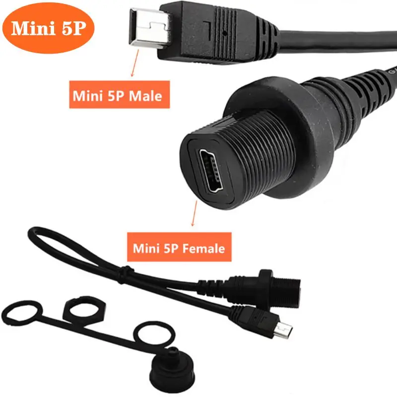 Waterproof Line Car Yacht Motorcycle Instrument Panel Mini 5P Extension Cable Data Charging Adapter Cable Male To Female
Waterproof Line Car Yacht Motorcycle Instrument Panel Mini 5P Extension Cable Data Charging Adapter Cable Male To Female