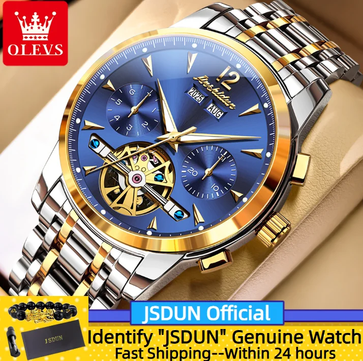 JSDUN 8738 Men's Automatic Watch Skeleton Flywheel Dial Deep Waterproof Stainless steel Mechanical Watch for Men
JSDUN 8738 Men's Automatic Watch Skeleton Flywheel Dial Deep Waterproof Stainless steel Mechanical Watch for Men
