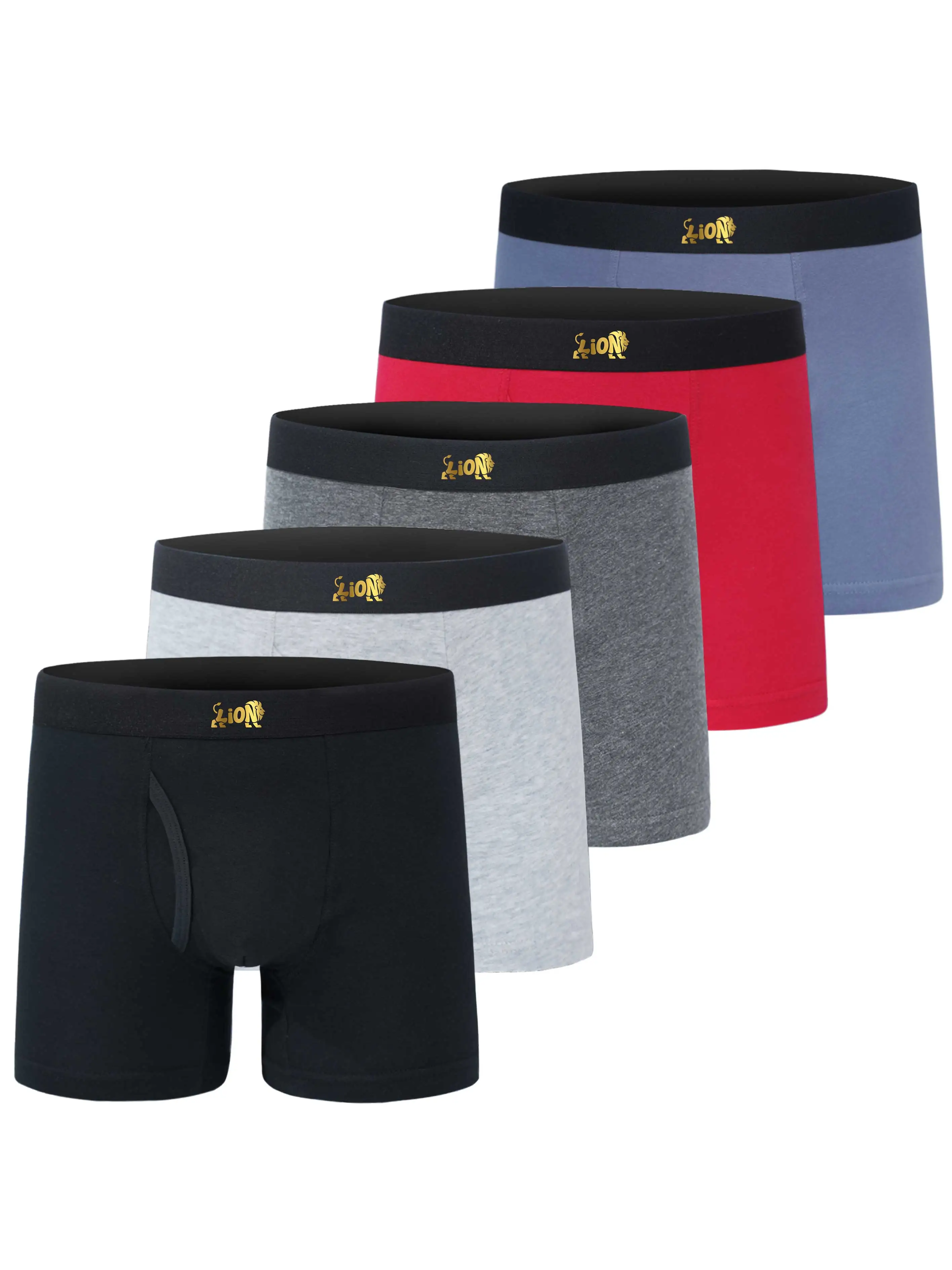 5PCS Boys' Soft Breathable Boxer Briefs 95% Polyester 5% Elastane Gold Lion Logo Multicolor Front Fly Daily Kids Underwear
5PCS Boys' Soft Breathable Boxer Briefs 95% Polyester 5% Elastane Gold Lion Logo Multicolor Front Fly Daily Kids Underwear