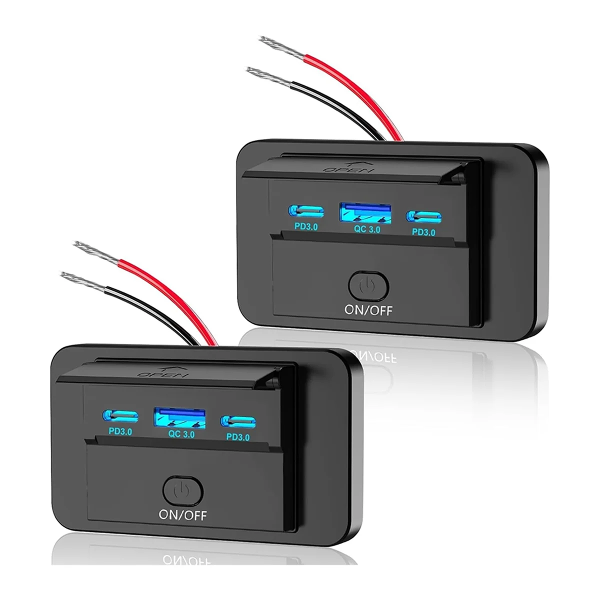 ABUO2PCS 3 Ports 12V RV USB Outlet 90W, Dual PD3.0 Type-C Quick Charge 72W & USB QC3.0 18W Panel Wall Mount
ABUO2PCS 3 Ports 12V RV USB Outlet 90W, Dual PD3.0 Type-C Quick Charge 72W & USB QC3.0 18W Panel Wall Mount