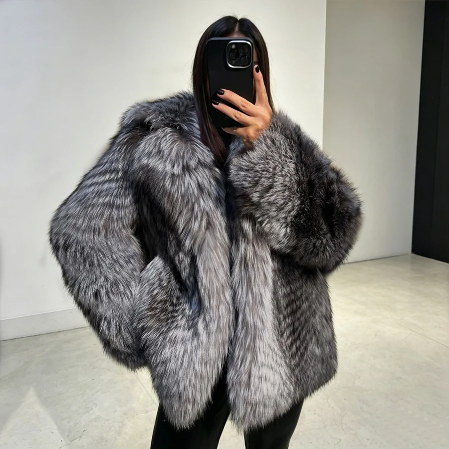 Real Fox Fur Coat Natural Silver Fox Fur Coats With Suit Collar Leather Fur Jacket Best Selling Women's Winter Jacket
Real Fox Fur Coat Natural Silver Fox Fur Coats With Suit Collar Leather Fur Jacket Best Selling Women's Winter Jacket