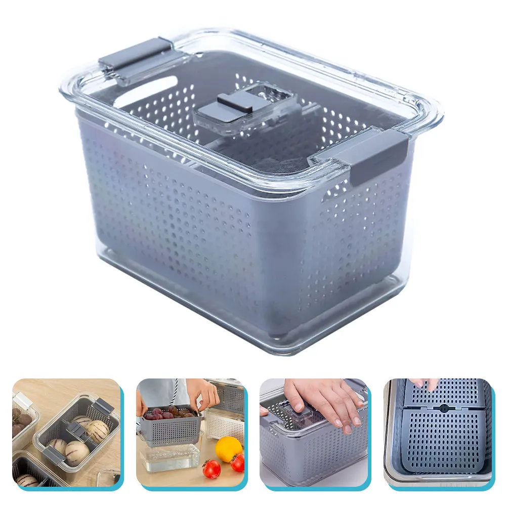 Draining Crisper Box Refrigerator Food Storage Organizer Keeping Container Kitchen Fridge Storage Bin
Draining Crisper Box Refrigerator Food Storage Organizer Keeping Container Kitchen Fridge Storage Bin