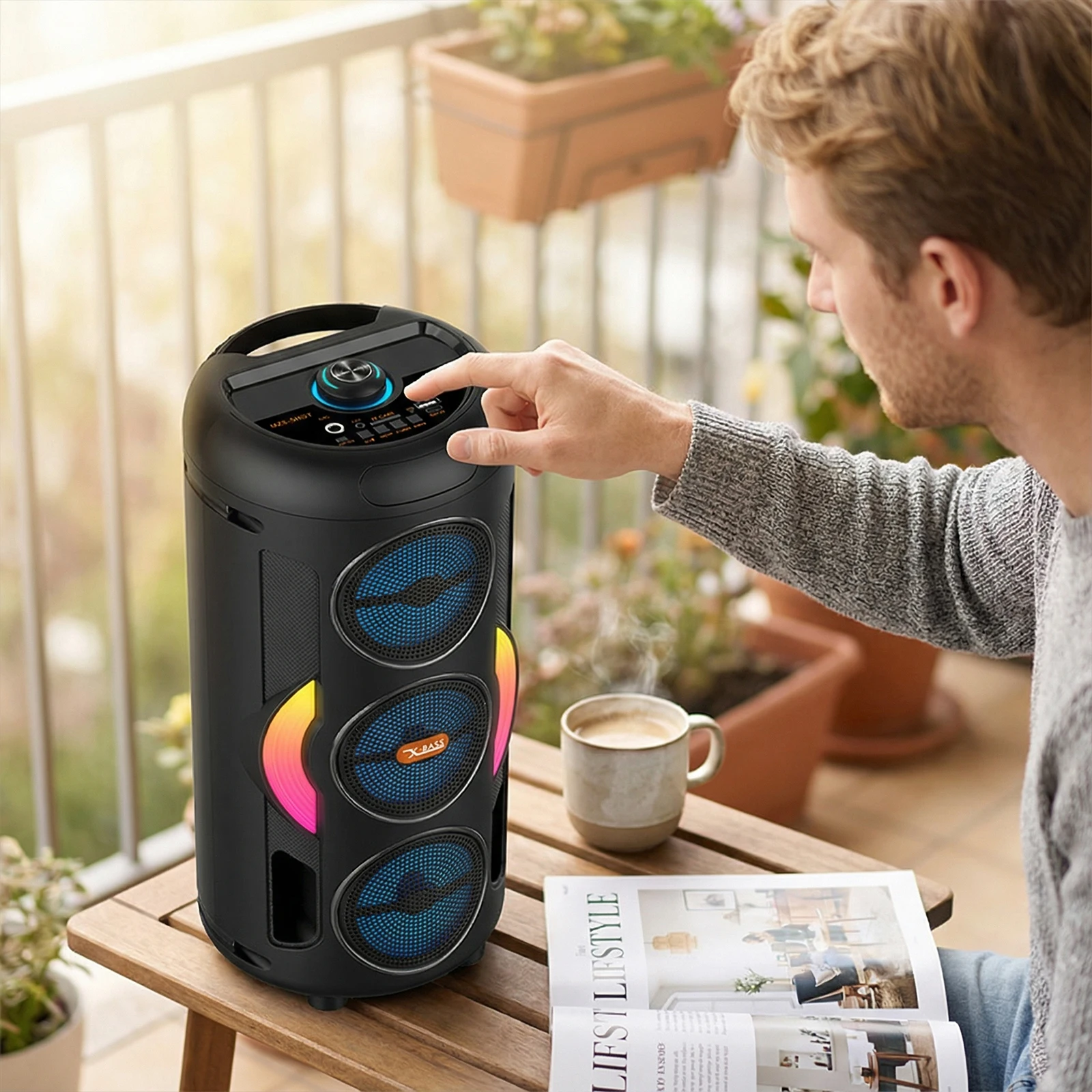 Outdoor Speaker with Wired Microphone Portable Speaker Support TWS/AUX/USB/TF Card/FM Radio for Party Outdoor Camping Backyard
Outdoor Speaker with Wired Microphone Portable Speaker Support TWS/AUX/USB/TF Card/FM Radio for Party Outdoor Camping Backyard