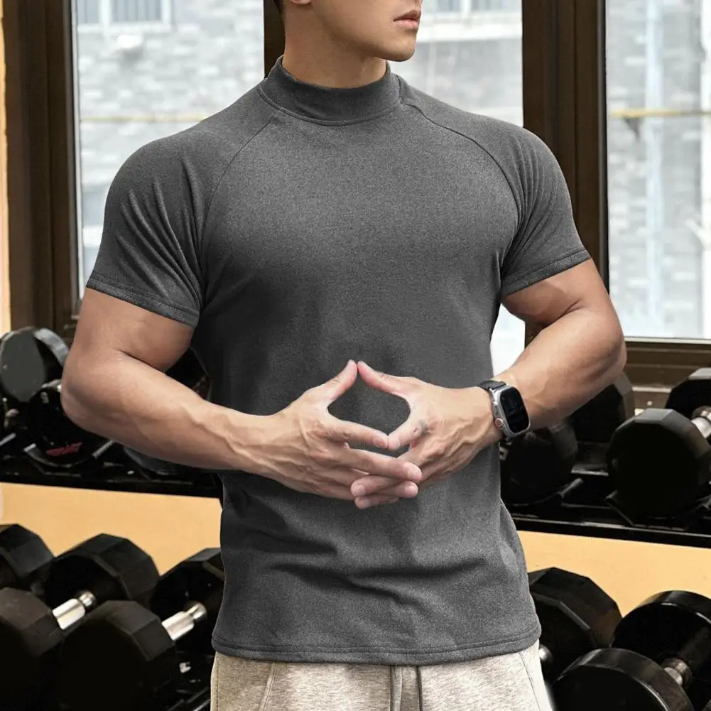 Men's Fitness T-shirt Slim-fit High-neck Short-sleeved Undershirt Gym Fitness T-shirt Casual
Men's Fitness T-shirt Slim-fit High-neck Short-sleeved Undershirt Gym Fitness T-shirt Casual