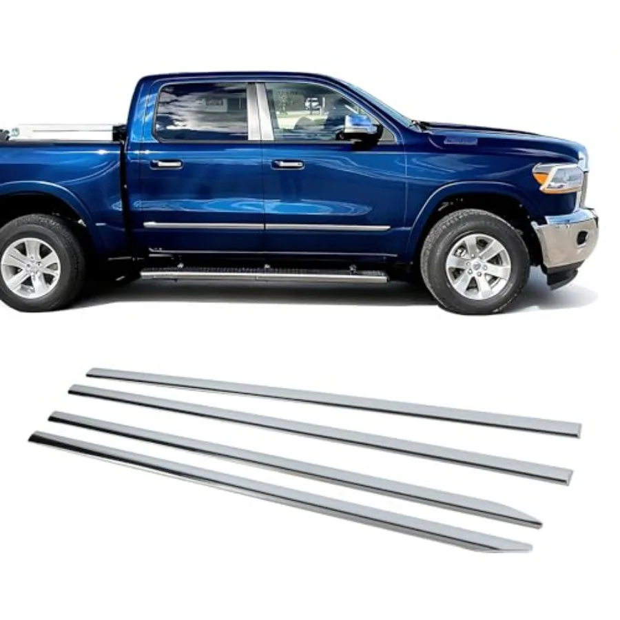 Chrome Body Side Molding Trim Mouldings Compatible with 2019-2021 Dodge Ram 1500 Crew Cab New Body Style
Chrome Body Side Molding Trim Mouldings Compatible with 2019-2021 Dodge Ram 1500 Crew Cab New Body Style
