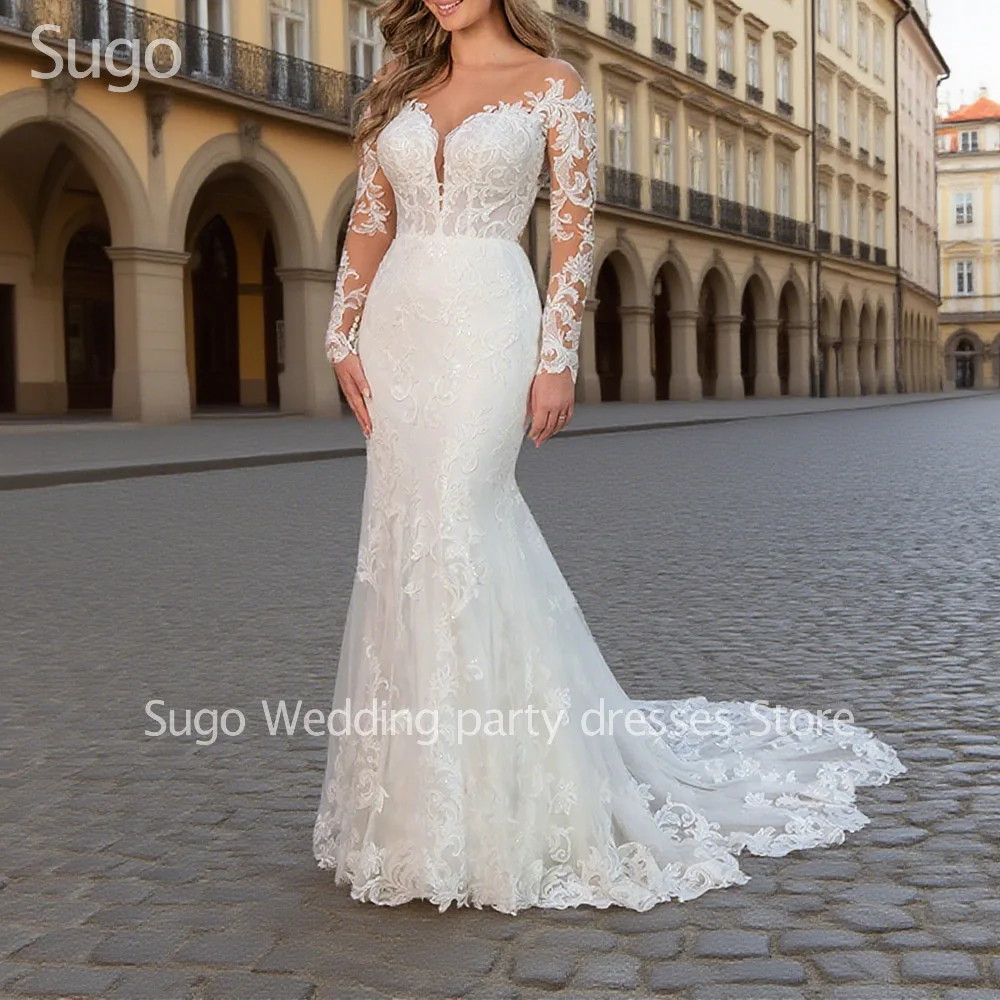 Customized Ivory Mermaid Wedding Dresses Long Sleeve Floor-Length Sweep Train Brides Dress Women Vestidos De Novias Gowns 2025
Customized Ivory Mermaid Wedding Dresses Long Sleeve Floor-Length Sweep Train Brides Dress Women Vestidos De Novias Gowns 2025