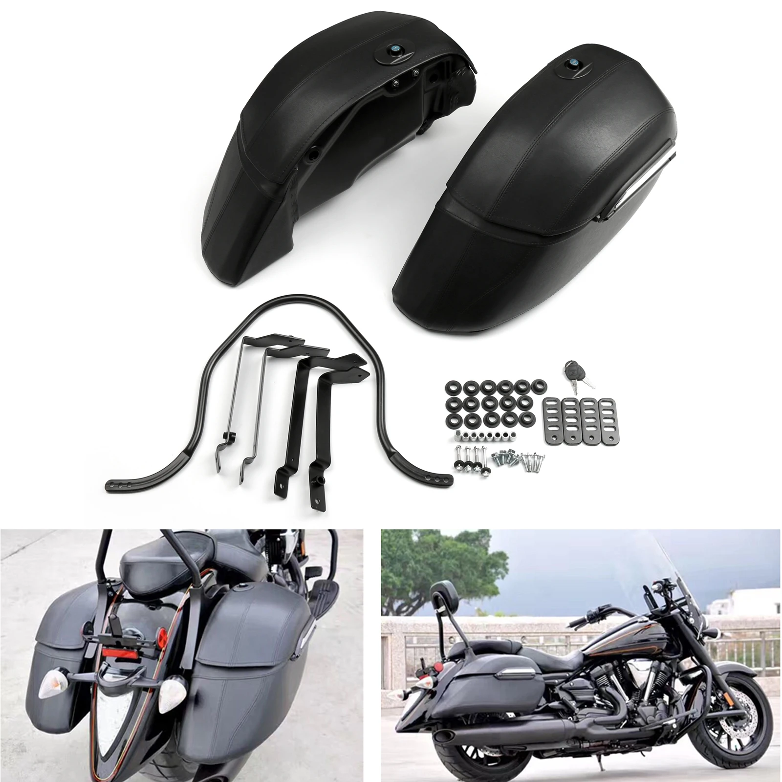 Artudatech Universal Classic Motorcycle Hard Bags Saddlebags & Heavy Duty Mounting Kit
Artudatech Universal Classic Motorcycle Hard Bags Saddlebags & Heavy Duty Mounting Kit