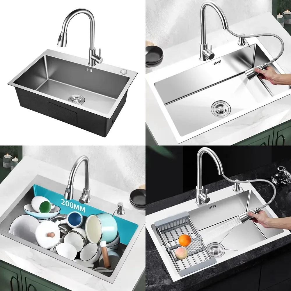 Single Bowl Stainless Steel Kitchen Sink Rectangular Vegetable Washing Basin Counter Installation Kitchen Fregaderos De
Single Bowl Stainless Steel Kitchen Sink Rectangular Vegetable Washing Basin Counter Installation Kitchen Fregaderos De