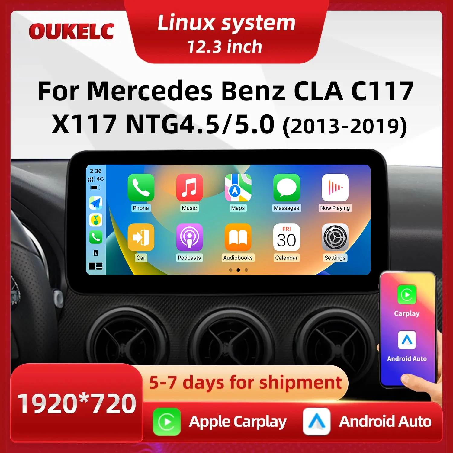 12.3inch For Mercedes Benz CLA X117 C117 2013 NTG4.5 NTG5.0 Car Multimedia Player Monitor Link Wireless Carplay Auto System Unit
12.3inch For Mercedes Benz CLA X117 C117 2013 NTG4.5 NTG5.0 Car Multimedia Player Monitor Link Wireless Carplay Auto System Unit