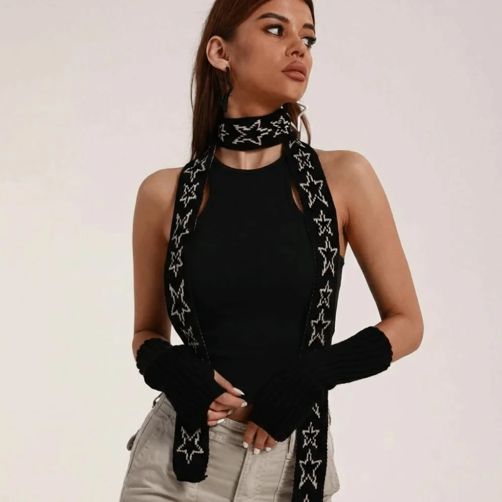 Gifts Elegant Five-pointed Star Scarf Soft Windproof Knitting Scarf Y2K Anti-cold Long Thickened Neckscarf Outdoor
Gifts Elegant Five-pointed Star Scarf Soft Windproof Knitting Scarf Y2K Anti-cold Long Thickened Neckscarf Outdoor