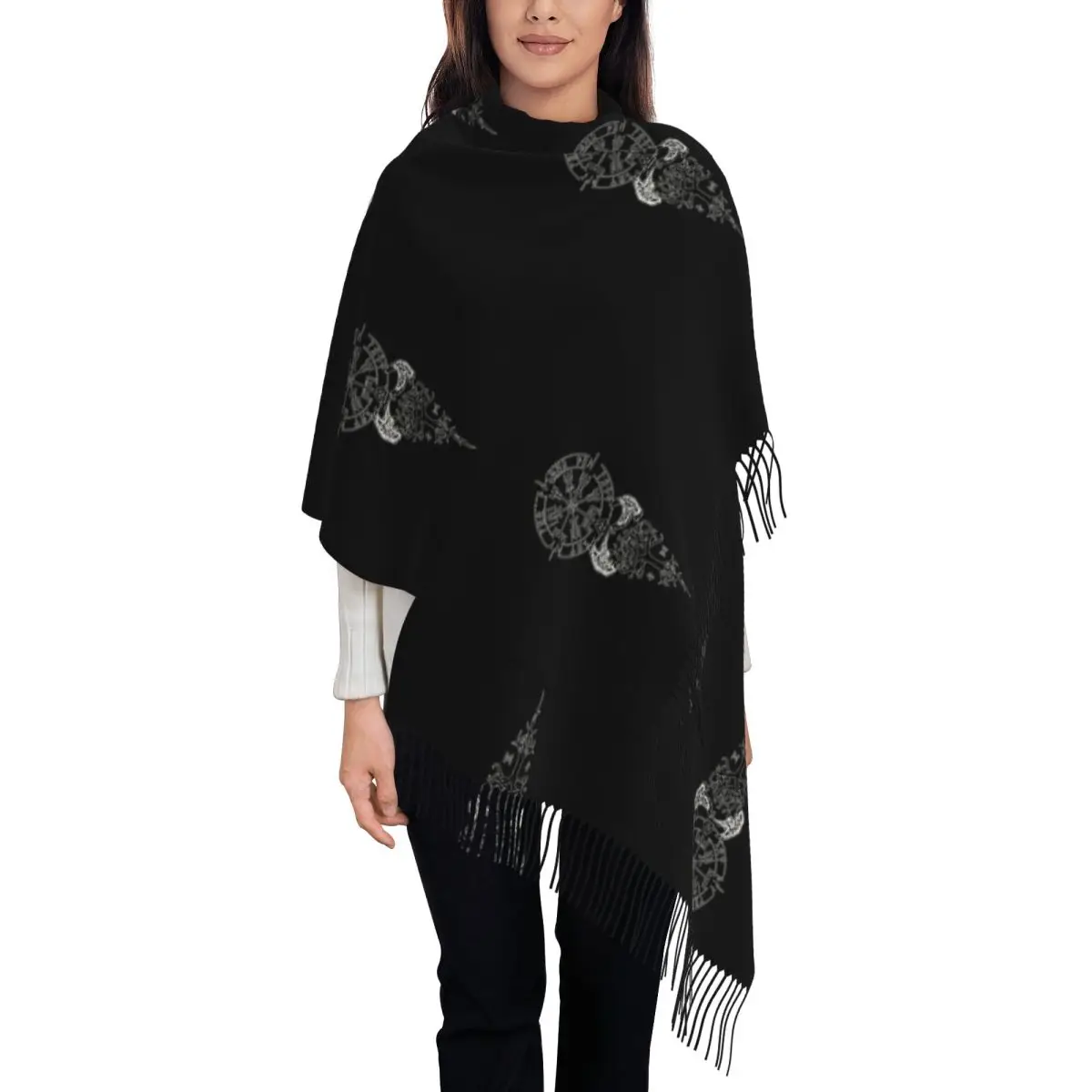 Retro Viking Symbol Compass Vegvisir Nordic Rune Celtic Scarf Tassel Scarves Women Soft Warm Shawls and Wraps Winter Shawl Wrap
Retro Viking Symbol Compass Vegvisir Nordic Rune Celtic Scarf Tassel Scarves Women Soft Warm Shawls and Wraps Winter Shawl Wrap