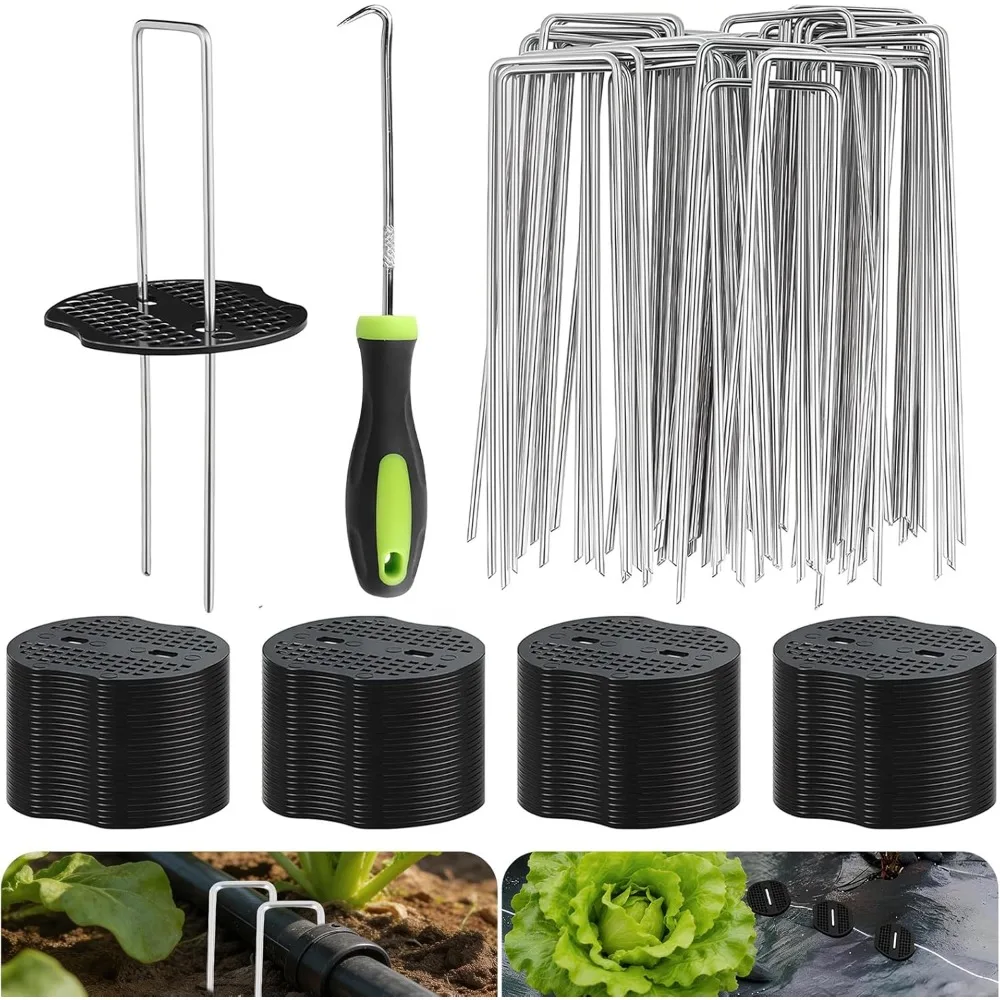 Heavy Duty U-Shaped Landscape Garden Stakes Staples with Plastic Gasket Pick Hook Assortment Kit for Weed Fabric Fence
Heavy Duty U-Shaped Landscape Garden Stakes Staples with Plastic Gasket Pick Hook Assortment Kit for Weed Fabric Fence