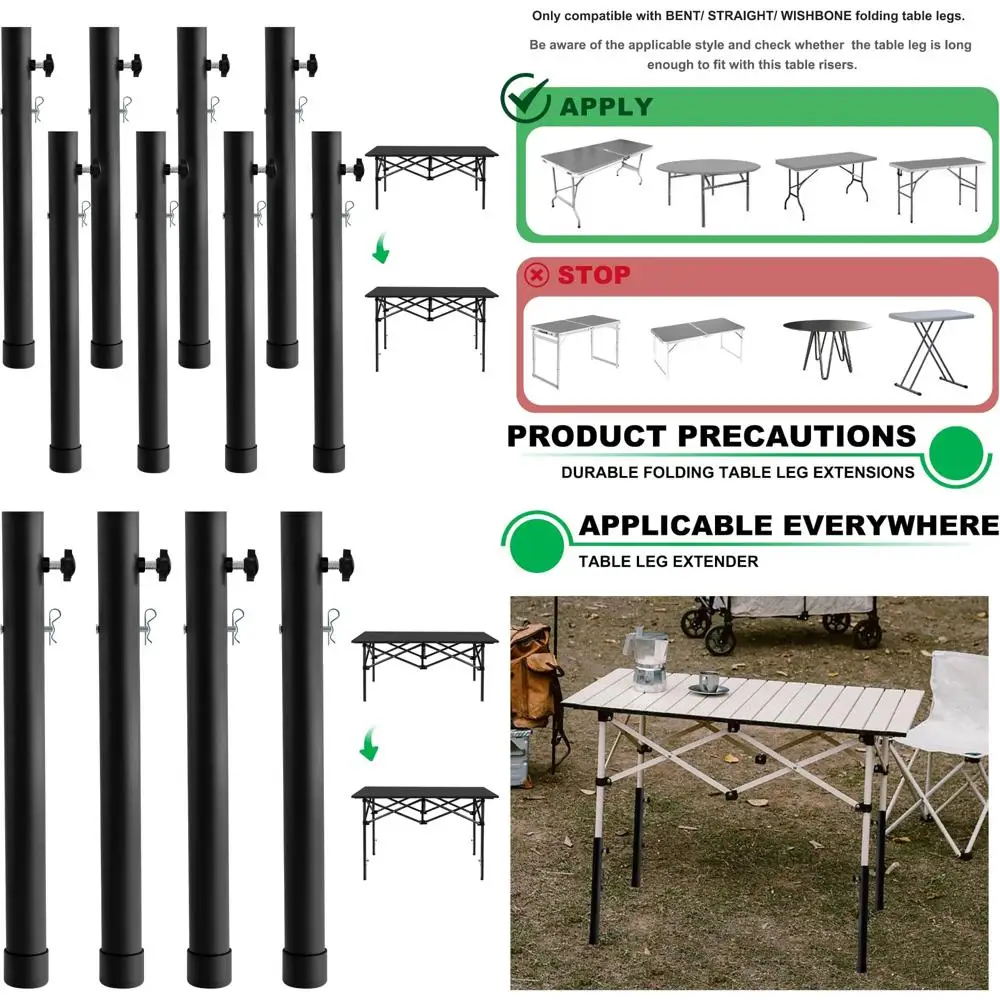8 Pack Folding Table Leg Extenders, Table Risers for Folding Tables, Metal Steel Folding Tables Leg Extensions Heavy Duty, 4 Adj
8 Pack Folding Table Leg Extenders, Table Risers for Folding Tables, Metal Steel Folding Tables Leg Extensions Heavy Duty, 4 Adj