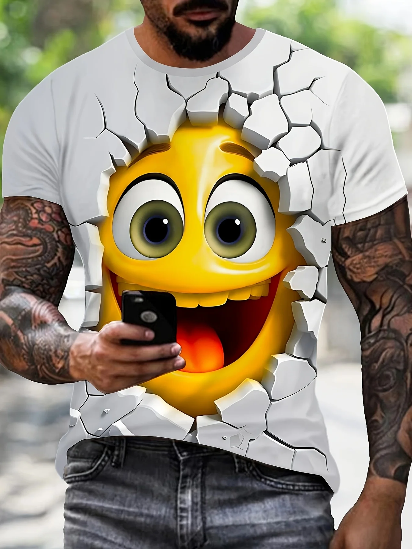 2025 New Hip Hop Smiling Face 3D Printed Men's Daily T-shirt - Round Neck, Street Casual Large Loose T-shirt
2025 New Hip Hop Smiling Face 3D Printed Men's Daily T-shirt - Round Neck, Street Casual Large Loose T-shirt