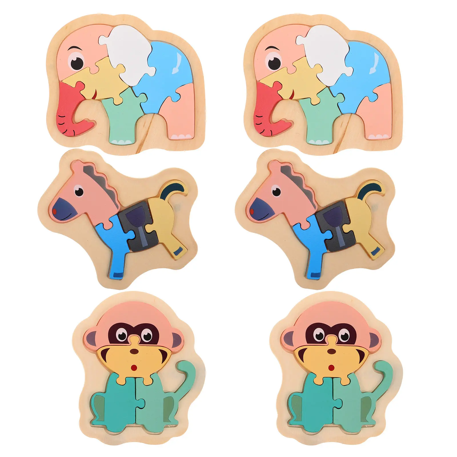 6Pcs Animal Puzzle 3D Wooden Learning Game Early Education Matching Play for Toddlers Preschool Fine Motor Skills Development
6Pcs Animal Puzzle 3D Wooden Learning Game Early Education Matching Play for Toddlers Preschool Fine Motor Skills Development