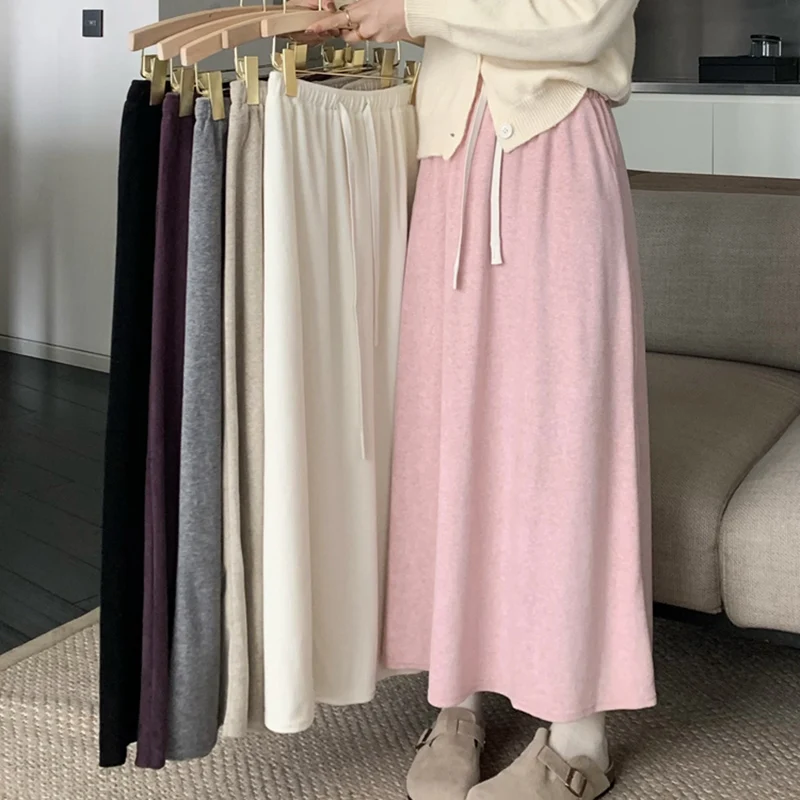High Waist Women's Casual Skirt Elastic Drawstring Solid Colour Spring Autumn Dress
High Waist Women's Casual Skirt Elastic Drawstring Solid Colour Spring Autumn Dress