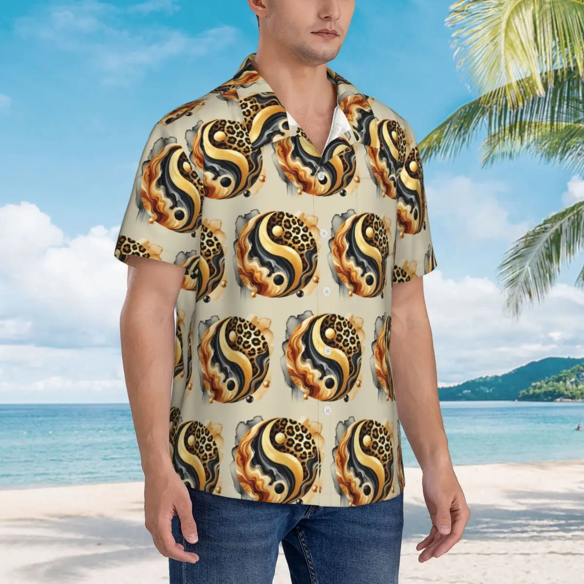 Leopard Yin Yang Luxury Gold Marble Balance Design Hawaiian Shirts Fashion Men Short Sleeve Shirt Summer Beach Men's Lapel Tops
Leopard Yin Yang Luxury Gold Marble Balance Design Hawaiian Shirts Fashion Men Short Sleeve Shirt Summer Beach Men's Lapel Tops