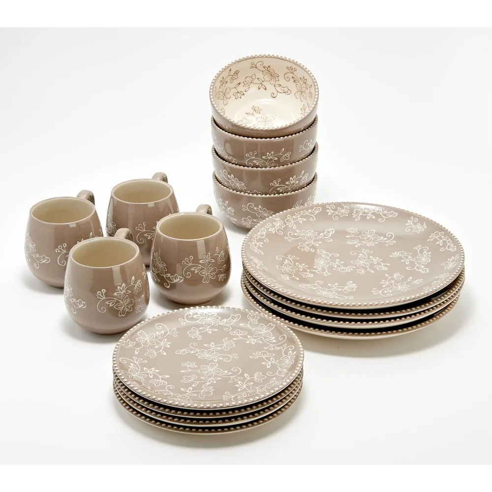 Floral Lace 16-Piece Essential Dinnerware Set
Floral Lace 16-Piece Essential Dinnerware Set