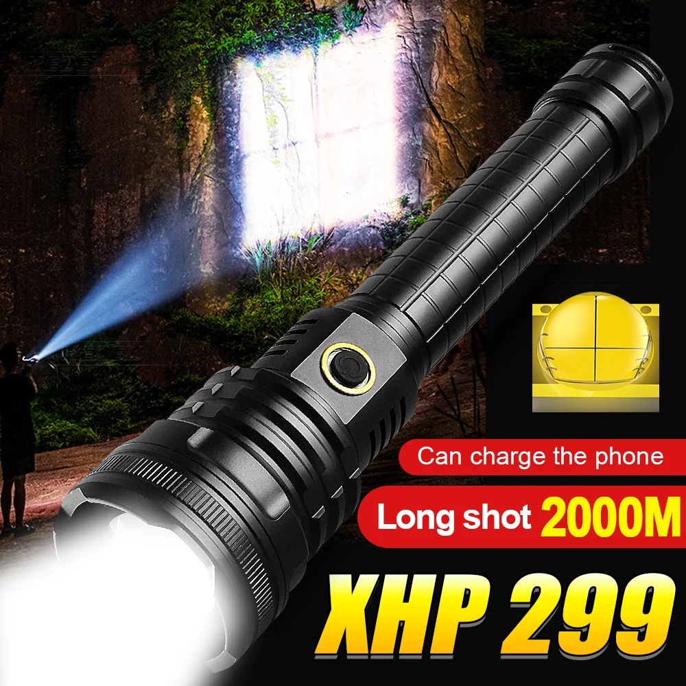 Ultra Powerful LED Flashlight XHP299 Rechargeable Flashlights Long Range Lighting Zoom Tactical Torch Waterproof Camping Lantern
Ultra Powerful LED Flashlight XHP299 Rechargeable Flashlights Long Range Lighting Zoom Tactical Torch Waterproof Camping Lantern