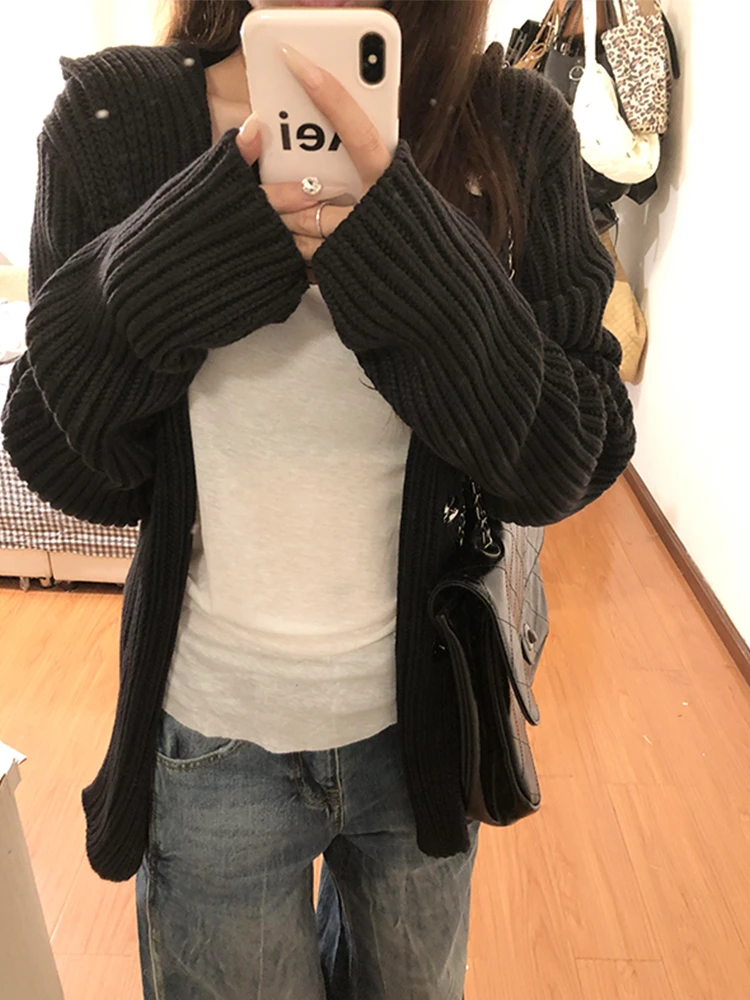 American Retro Long Sve Open Cardigan Sweater Women's Autumn Winter Loose Lazy Casual Knitted Top Casual Loose Fit Knitwear
American Retro Long Sve Open Cardigan Sweater Women's Autumn Winter Loose Lazy Casual Knitted Top Casual Loose Fit Knitwear