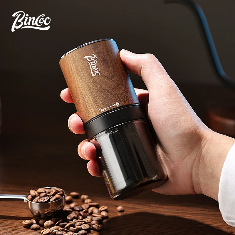 Bincoo Portable Electric Coffee Grinder, USB Rechargeable Burr Grinder with Adjustable Settings, Walnut Wood Grain, for Espresso
Bincoo Portable Electric Coffee Grinder, USB Rechargeable Burr Grinder with Adjustable Settings, Walnut Wood Grain, for Espresso