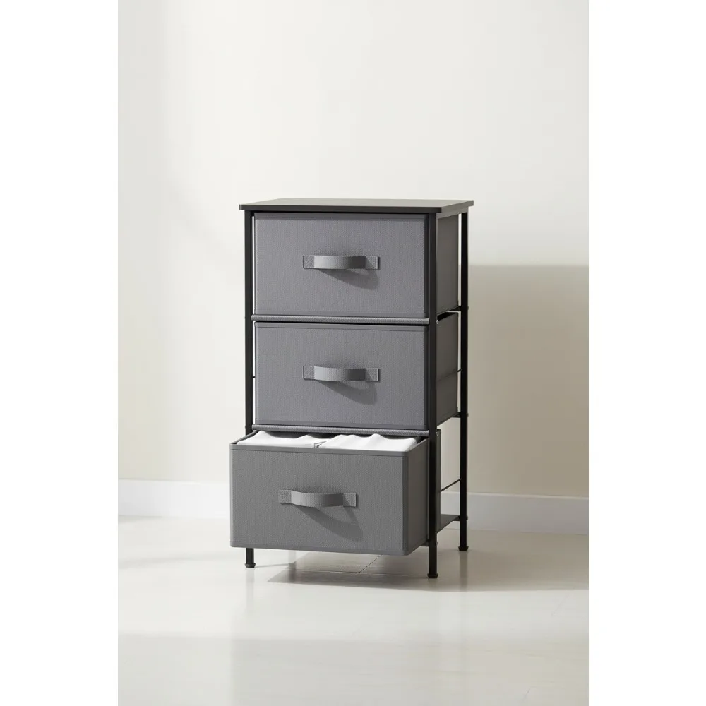 Комод-тумбочка с 3 ящиками и деревянной столешницей, темно-серый — компактное хранилище для небольших помещений
Комод-тумбочка с 3 ящиками и деревянной столешницей, темно-серый — компактное хранилище для небольших помещений