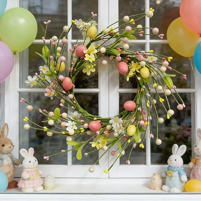 1pc Plastic Handcrafted Artificial Flower Wreath with Large Easter Eggs Door Hanging Decor for Home Bedroom Elegant
1pc Plastic Handcrafted Artificial Flower Wreath with Large Easter Eggs Door Hanging Decor for Home Bedroom Elegant