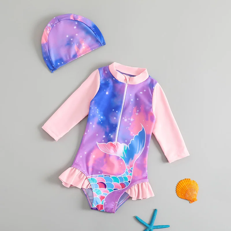 New Children's SwimSuits Girls Print Swimming Costume Kids Long-sleeved Quick-drying Clothing 2025 Girls One-piece Swimwear
New Children's SwimSuits Girls Print Swimming Costume Kids Long-sleeved Quick-drying Clothing 2025 Girls One-piece Swimwear