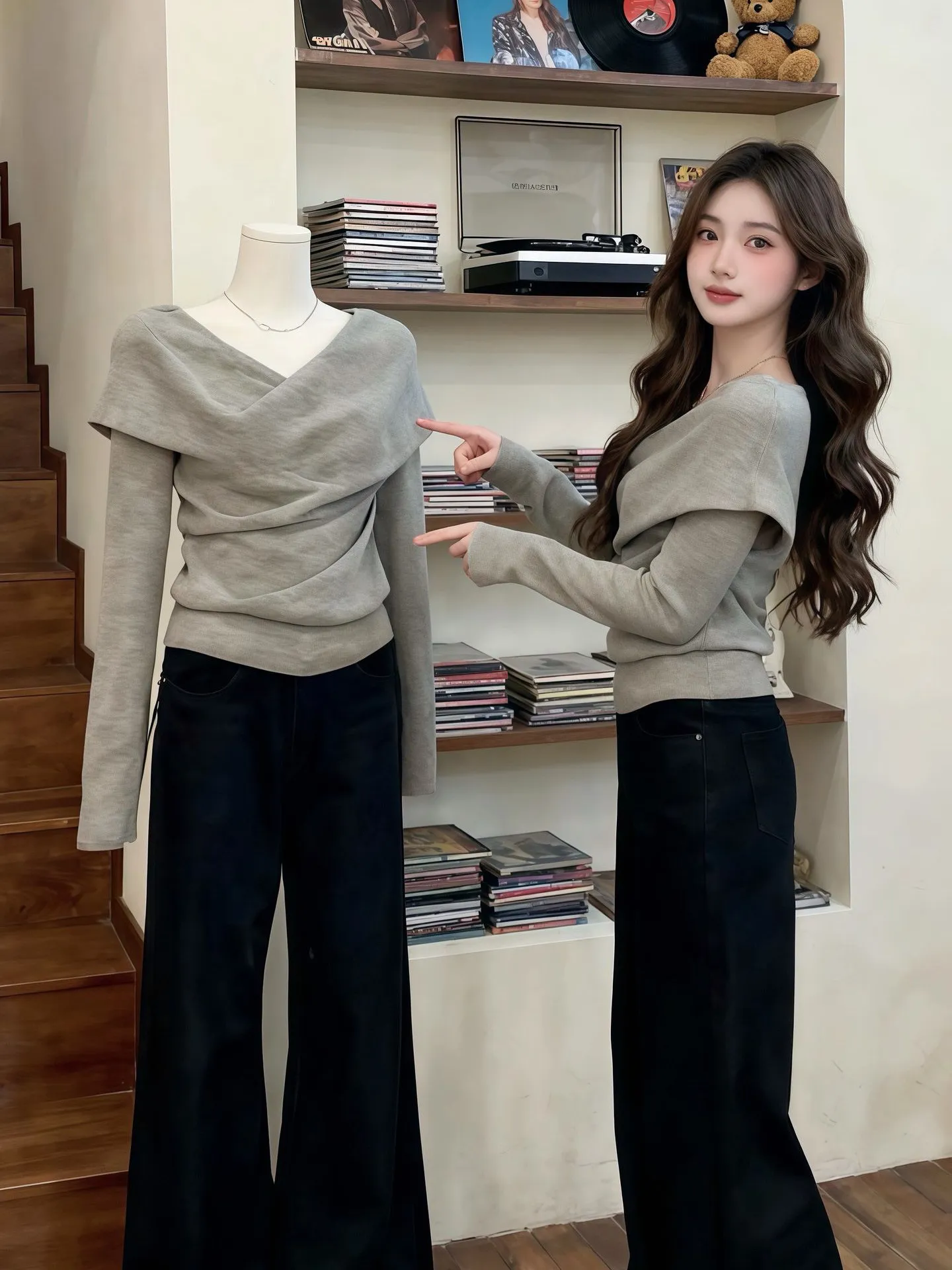 ay High-End Feeling Cross V-Ne Knitwear Women's Autumn Winter Design Slimming Inner Wear Base irt Top Asymmetrical Fren...
ay High-End Feeling Cross V-Ne Knitwear Women's Autumn Winter Design Slimming Inner Wear Base irt Top Asymmetrical Fren...