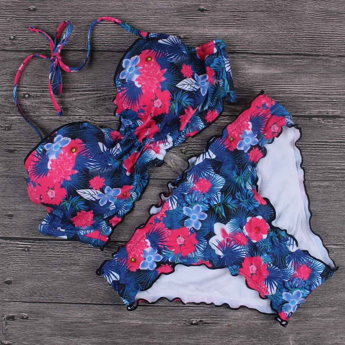 Sexy Bikini Swimsuit Womens Lettuce Floral Bathing Suit Swimwear Push Up Padded Beach Wear Swimming Suit Bikini
Sexy Bikini Swimsuit Womens Lettuce Floral Bathing Suit Swimwear Push Up Padded Beach Wear Swimming Suit Bikini