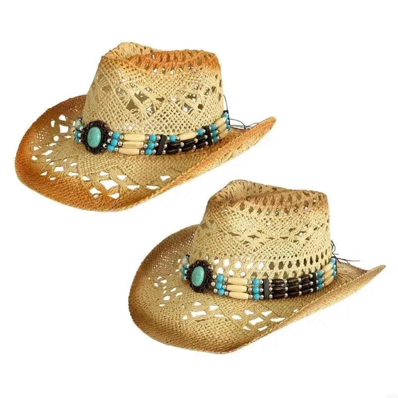 L5YA Casual Breathable Straw Hat with Ethnic Woven Belt, Protective Sun Hat for Sports Enthusiasts and Travelers 
L5YA Casual Breathable Straw Hat with Ethnic Woven Belt, Protective Sun Hat for Sports Enthusiasts and Travelers