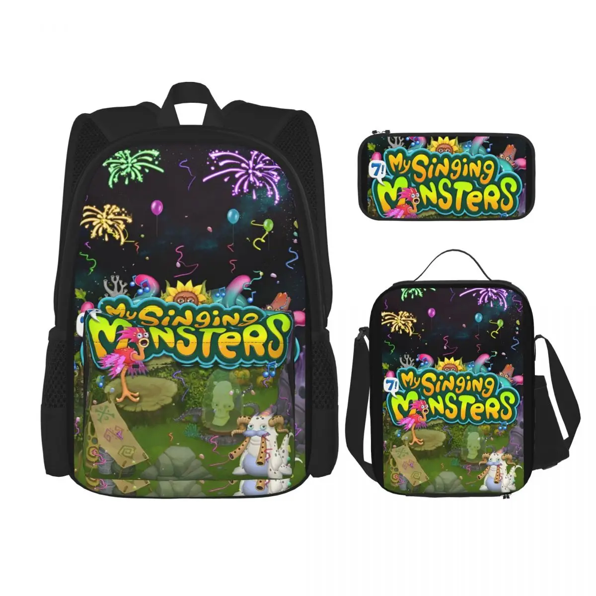 3pecs/set Рюкзак My Singing Monsters для студентов, вместительный рюкзак для видеоигр, колледжа, сумка для обеда, пенал 
3pecs/set Рюкзак My Singing Monsters для студентов, вместительный рюкзак для видеоигр, колледжа, сумка для обеда, пенал