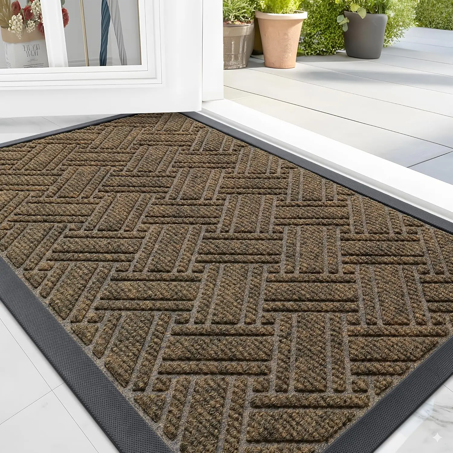 Indoor Outdoor Mat, Sturdy Natural Rubber Doormat, Non Slip Low Profile Waterproof Front Door Mat, Easy Clean Patio Entrance
Indoor Outdoor Mat, Sturdy Natural Rubber Doormat, Non Slip Low Profile Waterproof Front Door Mat, Easy Clean Patio Entrance