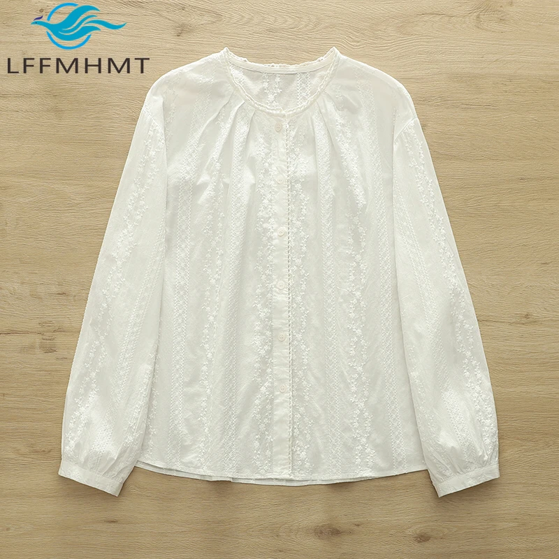 Spring Summer Fashion Lace Patchwork Long Sleeve Japan Style Loose Casual Shirt for Women Female Sweet Flower Jacquard Blouse
Spring Summer Fashion Lace Patchwork Long Sleeve Japan Style Loose Casual Shirt for Women Female Sweet Flower Jacquard Blouse