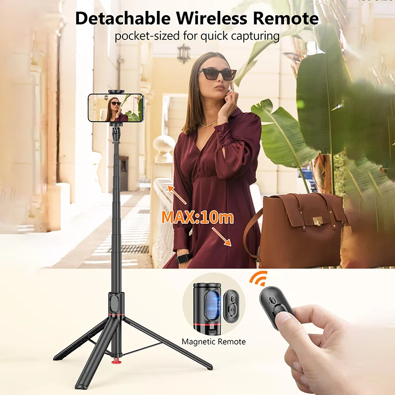 Auto Pop-up Selfie Stick Tripod Portable 177cm for Live Streaming Vlog Travel Photography
Auto Pop-up Selfie Stick Tripod Portable 177cm for Live Streaming Vlog Travel Photography