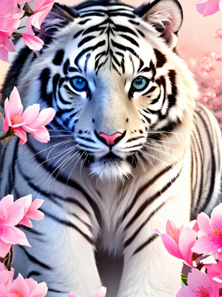 New AB Diamond Cross Stitch A white tiger among the flowers 5D DIY Diamond Embroidery Rhinestone Painting Diamond Painting
New AB Diamond Cross Stitch A white tiger among the flowers 5D DIY Diamond Embroidery Rhinestone Painting Diamond Painting