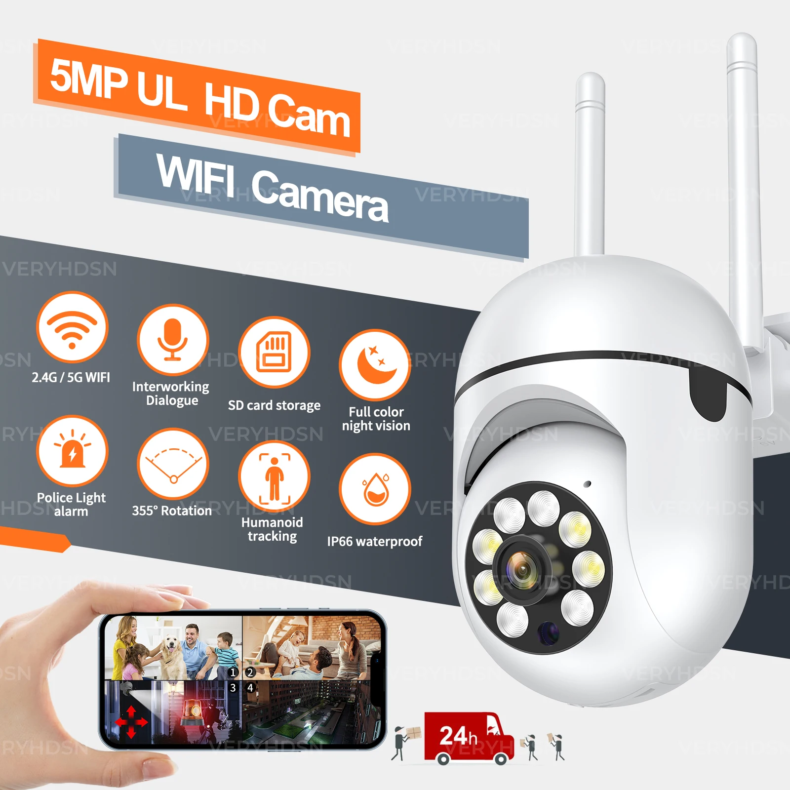 5MP Wifi Camera IP Outdoor 5G Wireless Security Protection Monitor AI Smart Tracking Surveillance Cameras Two-way Audio 4X Zoom
5MP Wifi Camera IP Outdoor 5G Wireless Security Protection Monitor AI Smart Tracking Surveillance Cameras Two-way Audio 4X Zoom
